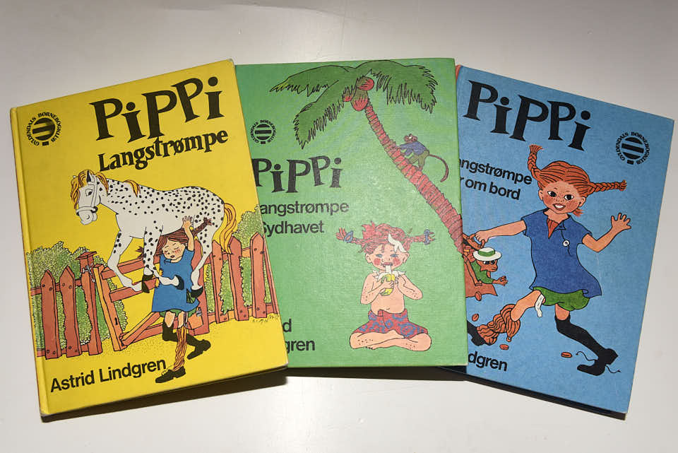 Pippi Langstrømpe – Astrid Lindgren. 3 stk. samlet pris. 100.-